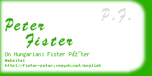 peter fister business card